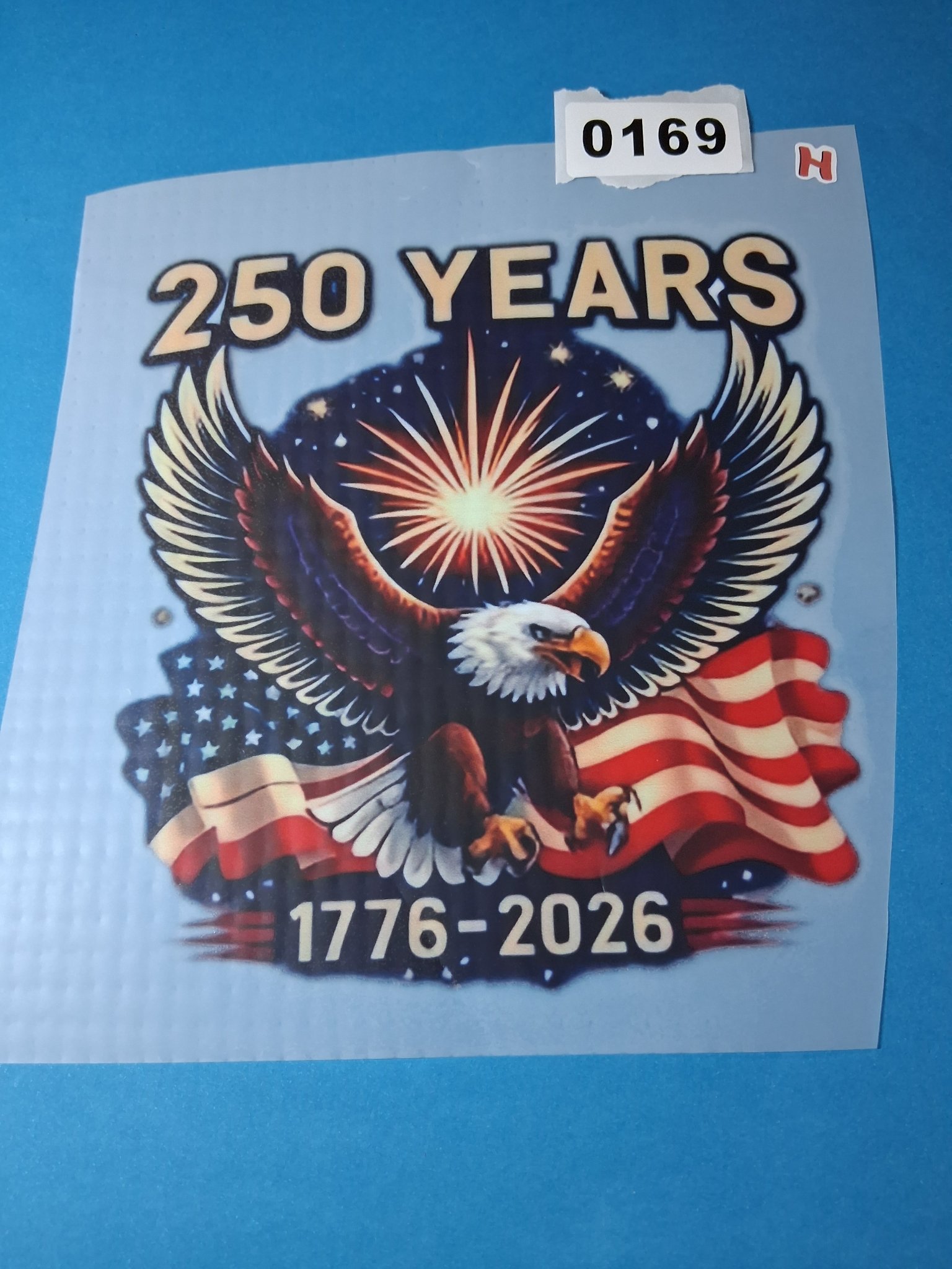 Patriotic Decal — INV 169 H: 250 Years · 1776–2026 Eagle & Fireworks